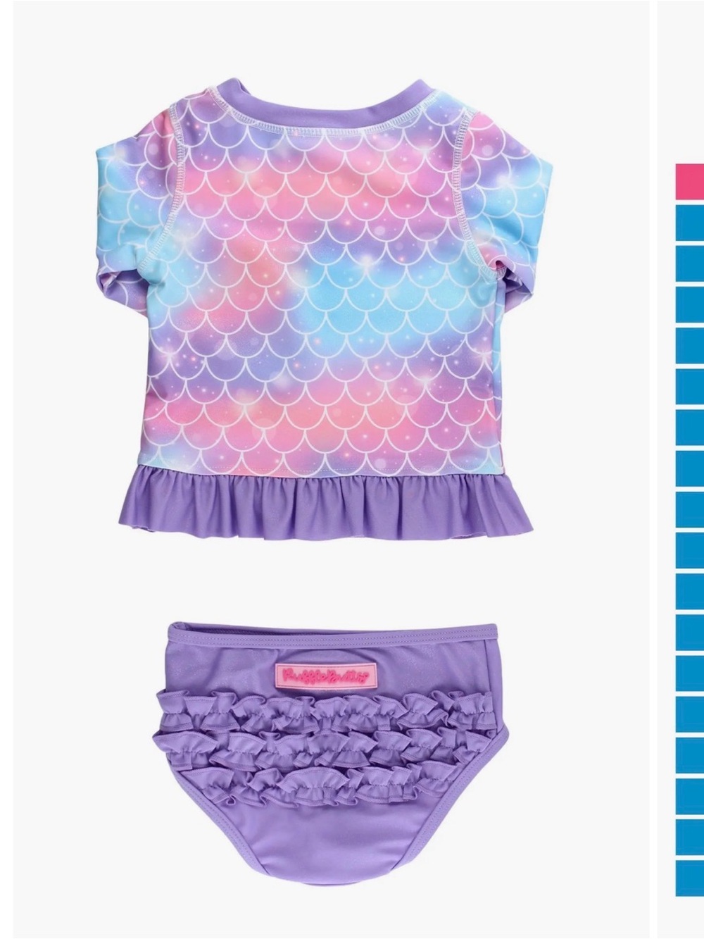 Girls' Purple Mermaid Ruffle Rash Guard Set